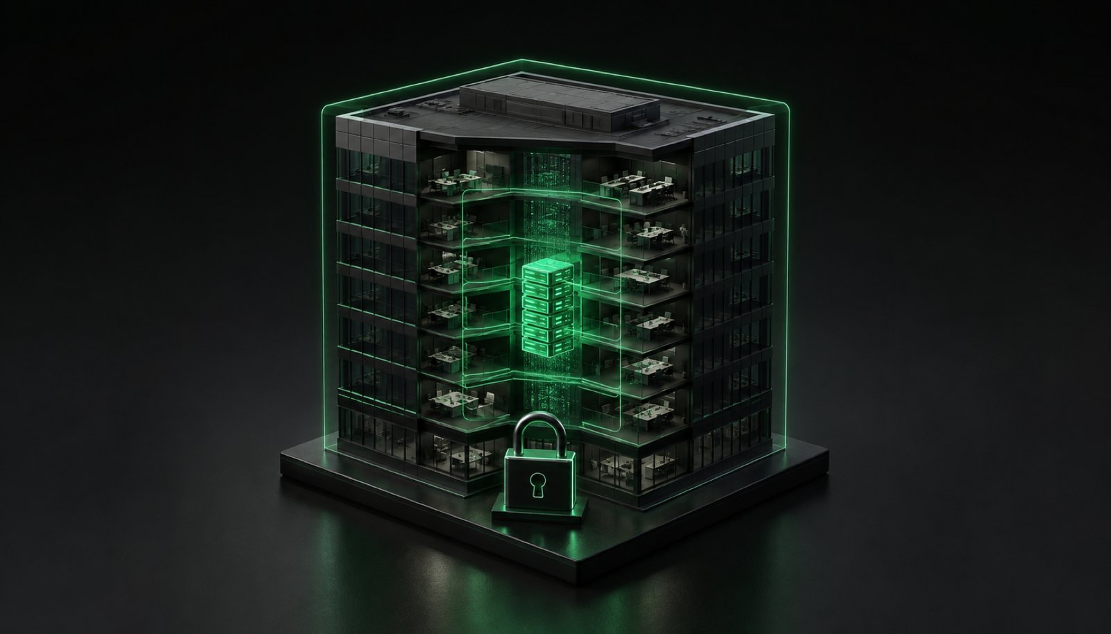 Your building with the AI and the data running inside infrastructure you govern. The lock is closed.